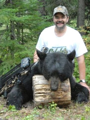 Ontario Black Bear feeding in wilderness