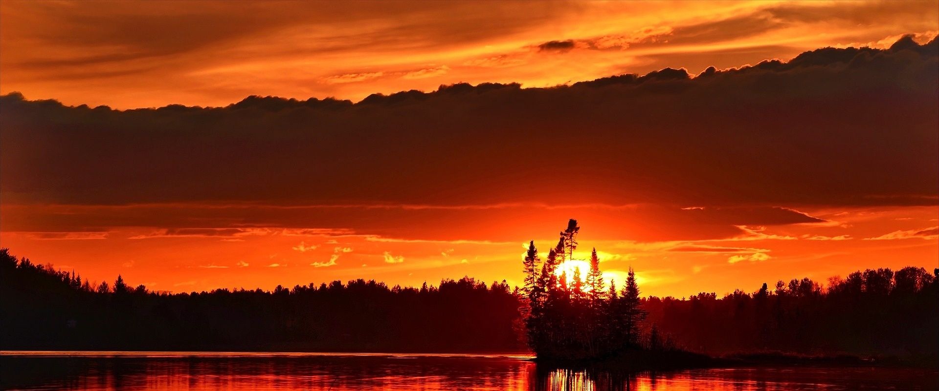 Beautiful Sunset over Northwestern Ontario Wilderness